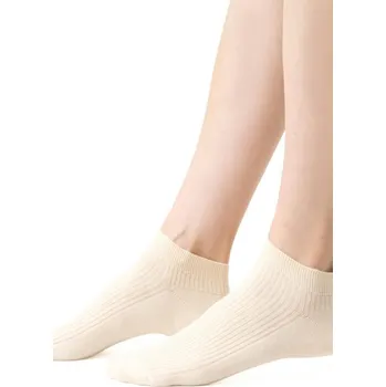 Pánské ponožky DÁMSKÉ PRUHOVANÉ PONOŽKY 137 Cream 35-37