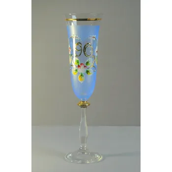 Sklenice Výroční sklenice Angela flétna 90let modrá