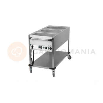 Výdejník vody Vodní lázeň pojízdná dělená 650x1300x900 mm | RM GASTRO, BMPK-3-1/1