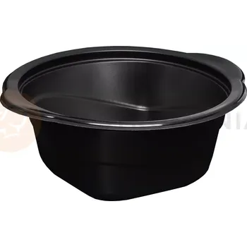 Černý, kulatý box, vhodný k zatavení, 0,5 l, 600 ks | CHEFFY, Servipack D 5500C