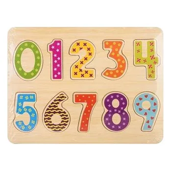 Dřevěná hračka Układanka drewno - cyfry