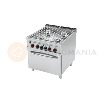 Sporák Sporák vodní plynový s 4 hořáky a plynovou troubou a skříňkou 50,5 kW | RM GASTRO, CFA6 912 GV