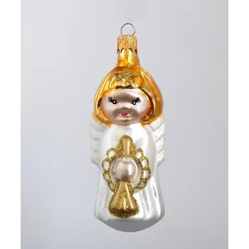 Vánoční dekorace Vánoční ozdoba andílek s trumpetkou 1201