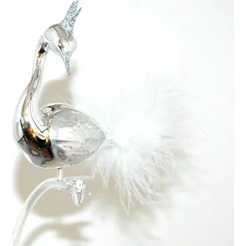 Vánoční ozdoba Vánoční ozdoba Labuť 954 stříbrná 11 cm