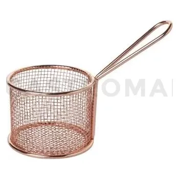 Servírovací stolek Košík na hranolky měděný kulatý | FINE DINE, 20178286