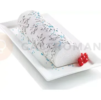 Kuchyňská sůl Sada na rolády a umělecké zmrzliny se strukturou sněhových vloček 250x80x67 mm | SILIKOMART, Frozen Buche