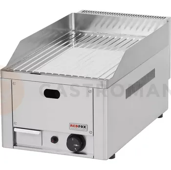 Kuchyňský gril Grilovací deska chromovaná rýhovaná plynová 330x600x220 mm, 4 kW | REDFOX, FTRC-30G