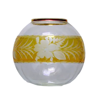 Svícen Dekorační svícen, váza s žlutým dekorem