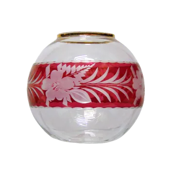 Svícen Dekorační svícen, váza s červeným dekorem
