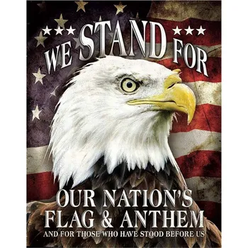 Plechová cedule Plechová cedule We Stand For Our Flag 40 cm x 32 cm