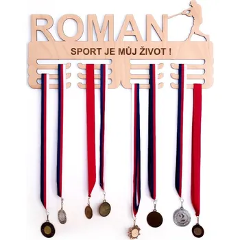 věšák na medaile Dřevěný věšák na medaile