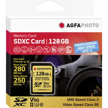 Paměťová karta AgfaPhoto SDXC UHS II 128GB Professional High Speed U3 V90