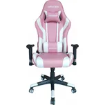MERCURY Herní židle MRacer koženka, bílo-růžová