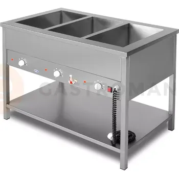 Výdejník vody Vodní lázeň elektrická, 3 komorová, 1100x600x850 mm s policí, 2,4 kW | EGAZ, BE-3WS