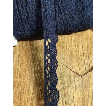 Krajka Bavlněná krajka šíře 15 mm paličkovaná černá