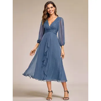 Dámské šaty Ever Pretty společenské šaty modrošedé 1977 Velikost: 7XL / 54 / 22 / 26