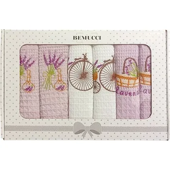 Utěrka Set vaflových utěrek v krabičce LAVENDER 40x60 cm 6 kusů