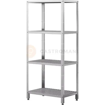 Ložnicová sestava Regálový díl montovaný z nerezové oceli, 4 roštové police 1000x400x1800 mm | ASBER, SSDG-1040