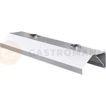 Digestoř Přístěnná gastronomická digestoř z nerezové oceli, odsávací, trapézová 3700x1000x450 mm | ASBER, WEH-3710/2