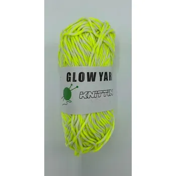 Glow in dark - svítící příze žíhaná neonově žlutá