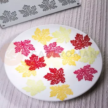 Kuchyňská sůl Silikonová forma na chuťovky, javorový list, 8 x důlků, 300x200 mm, 3 ml - GG049S | PAVONI, Maple