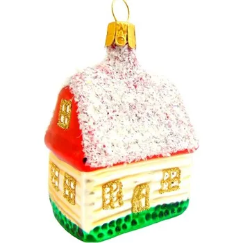 Vánoční dekorace Vánoční ozdoba dům se sněhem na střeše 1198