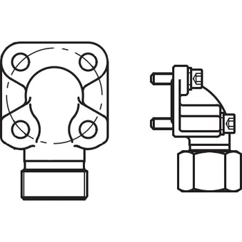 Příslušenství k čerpadlu Příruba 90° zubového čerpadla s maticí, lehká řada, 15mm, rozteč 40mm, 100 bar Parker BFW15L/LK40CF