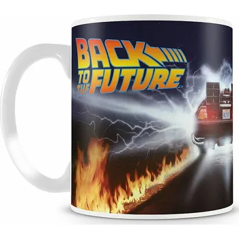 Back to The Future keramický hrnek 250 ml, Delorean Fire Tracks