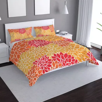 Povlečení Saténové povlečení Barevné květiny - Sablio - 140x220 / 90x70