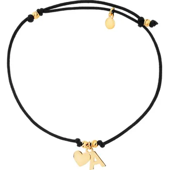 Náramek Pozlacený stříbrný náramek - písmeno A, srdce - AP530-2729