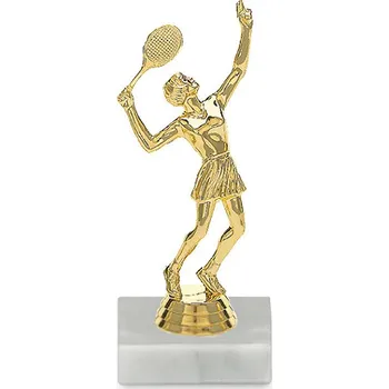 Figurka tenis žena, 15 cm, zlato, včetně podstavce