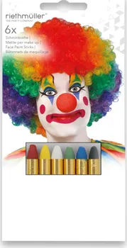 Speciální výtvarná barva Amscan Make-up barvy na obličej klaun 6x 1,6 g mix barev