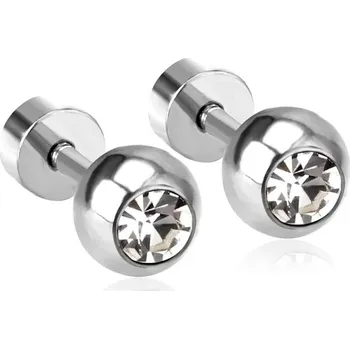 Náušnice Dětské náušnice z chirurgické oceli ve stříbrné barvě - EA60705AS