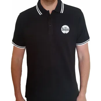Pánská móda The Beatles tričko, Drum logo Polo Black, pánské M