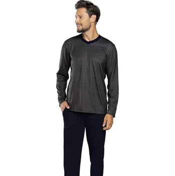 Pánské oblečení Pánské pyžamo ITALIAN FASHION NORMAN print/tmavě modrá M 0