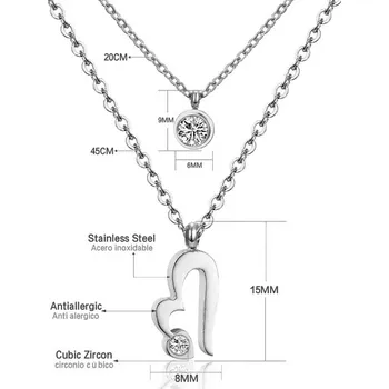 Náhrdelník Dvojitý náhrdelník z nerezové oceli - 29S srdce