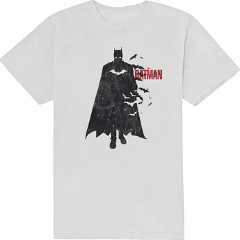 Pánská móda Batman tričko, The Batman Distressed Figure White, pánské L