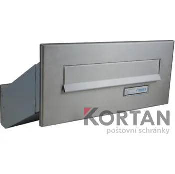 Poštovní schránka 1x poštovní schránka D-041 k zazdění do sloupku + čelní deska se jmenovkou ČD-1 - NEREZ / šedá