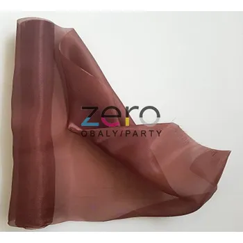 Organza saténová 47 cm x 10 y - hnědá