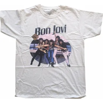 Pánská móda Bon Jovi tričko, Breakout White, pánské XL