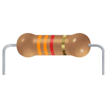 Rezistor Metal oxidový rezistor 3K3 (1/4W, 1%)