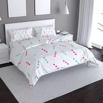 Povlečení Saténové povlečení Tečkované čárky - Sablio - 140x220 / 90x70