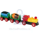 Elektrická mašinka s vagónky a světly