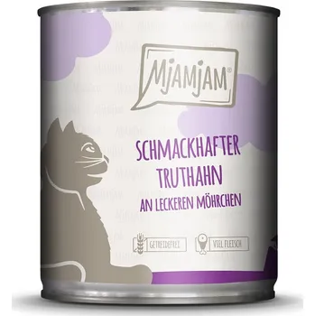 Krmivo pro kočku MjAMjAM – pochoutkový krocan s lahodnou mrkvičkou 6× 800 g