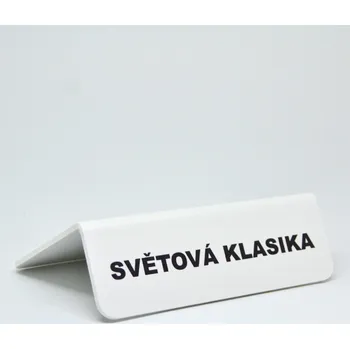 Zarážka na knihu Rozřaďovač s nápisem - SVĚTOVÁ KLASIKA