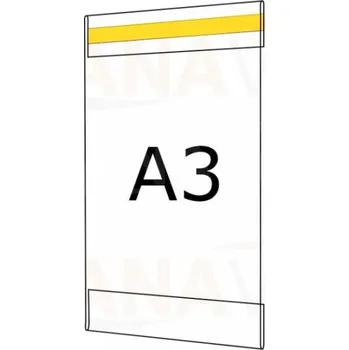 Plastová kapsa A3 na výšku typ C 1x pěnová samolepka-IF411G PVC kapsa A3V - 1x pěnová samolepka - 1 ks