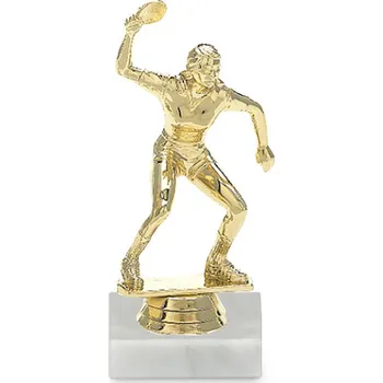 Figurka stolní tenis - žena, 13 cm, zlato, včetně podstavce