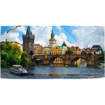 Ručník Ručník s potiskem Praha Karlův most 2 - Sablio - 30x50 cm