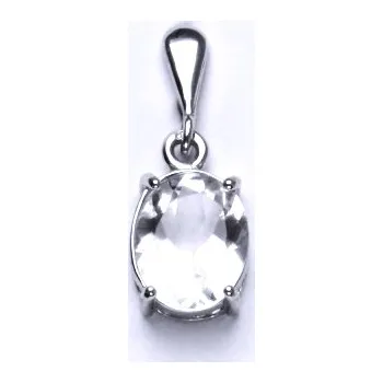 Přívěsek Stříbrný přívěsek přírodní kříšťál - P1242 (Stříbrný přívěsek s křišťálem 10x8 mm)
