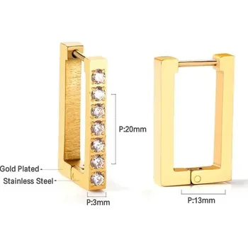 Náušnice Náušnice z nerezové oceli ve zlaté barvě - 116G